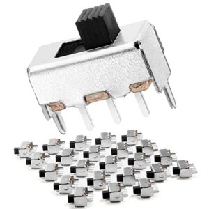 Chanzon SPDT Mini Micro Slide Switch 1p2t 2 Position 25pcs 3mm Toggle Vertical Slide Switch Panel Mount Small High Knob Vertical for PCB Arduino Breadboard Electronic Board Dip Miniature SlideSwitch
