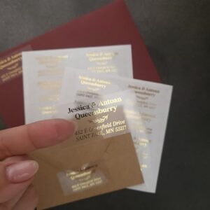 Classic Return Address Label with Gold Foil, Envelope Address and Return Label, Wedding Address Sticker, Family Address Label, Clear Label (Gold Foil, Clear Glossy)