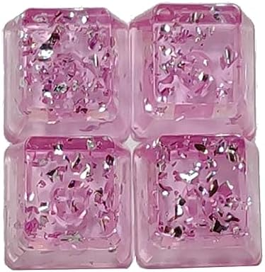 Customized Resin Keycap OEM Profile Personality Translucent Silver Foil Pink Keycap for Mechanical Keyboard Customized Resin Keycap OEM Profile Personality TranslucentSilver Foil Pink Keycap