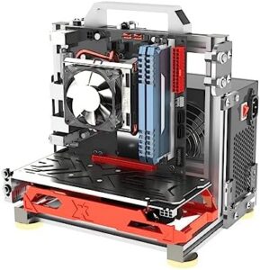 EATX Computer Case PC Test Bench Vertical Overclocking Open Aluminum Frame Chassis Rack DIY Computer Motherboard Case Rack Creative Personality Open PC Case Support Liquid Cooling
