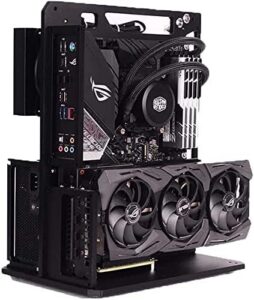 EDIY PC Case Test Bench Computer Chassis Aluminum Open Air Compatible ATX MATX ITX Motherboard Computer Cooling Vertical Personalized Chassis Black