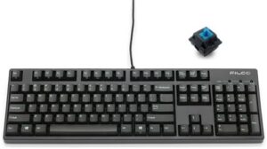 FILCO Majestouch + Ask Cherry MX Blue Axis, Full Size, English Layout, 104 Keys, PBT 2 Color Molded Asphalt Key Cap, N Key Rollover, Function Key Function, Black
