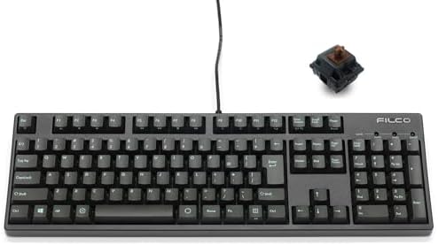 FILCO Majestouch + Ask Cherry MX Brown Axis, Full Size, Japanese Arrangement, 108 Keys, PBT 2 Color Molded Asphalt Key Cap, N Key Rollover, Function Key Function, Black