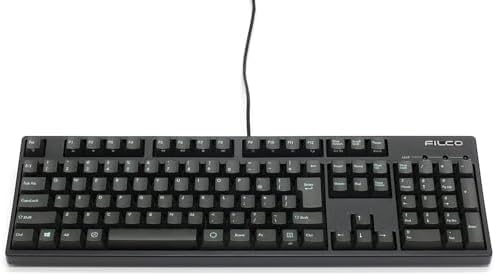 FILCO Majestouch + Ask Cherry MX Quiet Red Axis, Full Size, Japanese Arrangement, 108 Keys, PBT 2 Color Molded Sky Gray Key Cap, N Key Rollover, Function Key Function, Black