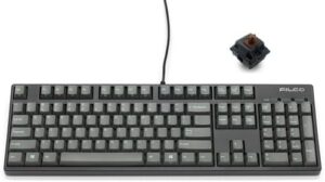 FILCO Majestouch + SGK Cherry MX Brown Axis, Full Size, English Layout, 104 Keys, PBT 2 Color Molded Sky Gray Key Cap, N Key Rollover, Function Key Function, Black
