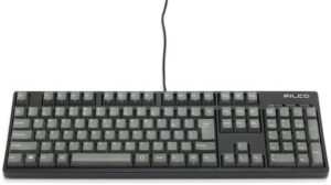FILCO Majestouch + SGK Cherry MX Quiet Red Axis, Full Size, Japanese Arrangement, 108 Keys, PBT 2 Color Molded Sky Gray Key Cap, N Key Rollover, Function Key Function, Black