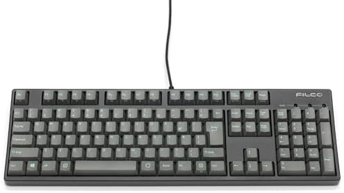 FILCO Majestouch + SGK FKBN108M/NSG3GMB-RKL Full Size Japanese Layout 108 Keys Cherry MX Brown Shaft PBT 2 Color Molded Sky Gray Key Cap Included, 3 Red Key Locks, Black