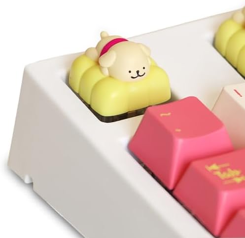 FKZ Cute Dog Keycaps,Kawaii Artisan Keycaps Resin ESC Key Custom Keyboard Caps Handmade Cartoon Single Keycap for Cherry MX Switch Mechanical Gaming Keyboard Replacement Key (Yellow)