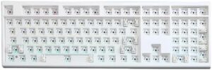 FKZ GMK108 Mechanical Keyboard Kit,VIA Programmable Full Size 108 Keys Hot Swappable Gasket Custom RGB Gaming Barebones Keyboard Wireless BT5.0/2.4G/USB-C Wired NKRO DIY Kit for PC/Mac (White)