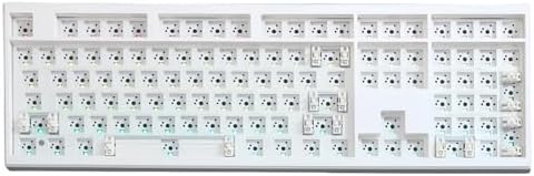 FKZ GMK108 Mechanical Keyboard Kit,VIA Programmable Full Size 108 Keys Hot Swappable Gasket Custom RGB Gaming Barebones Keyboard Wireless BT5.0/2.4G/USB-C Wired NKRO DIY Kit for PC/Mac (White)