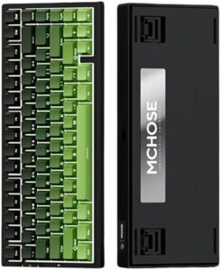 FKZ MCHOSE G75Pro 75% Wireless Mechanical Keyboard,Gasket Mount Hot Swappable Custom RGB Gaming Keyboard Tri-Mode BT5.0/2.4GHz/USB-C Wired Side Printed Keycaps for PC/Mac Gamer (Gradient-Green)