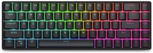 FKZ R68 Rapid Trigger Mechanical Gaming Keyboard,Hall Effect Hot Swap Magnetic Switch Adjustable Actuation 65% Compact Wired RGB Keyboard Aluminum Positioning Plate,Black Transparent Keycaps