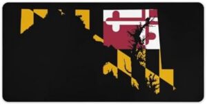 Flag Map of Maryland Desk Mouse Mat Laptop Pad Desktop Protector Non-Slip Keyboard Pads for Office Gamer