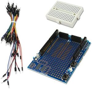Fully Assembled Arduino Compatible Prototyping Shield + Mini Breadboard + Free Jumper Wires Cable for Arduino UNO MAGA Nano Due Robot