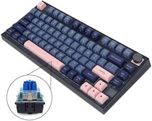 GK75 75% Keys Mechanical Keyboard Gasket-Like Mount Optical Hotswap Gateron-Switches Mechanical Keyboard GK75 Mechanical Keyboard USB Gateron-Optical Switch Hot Swappable PBT, Blue