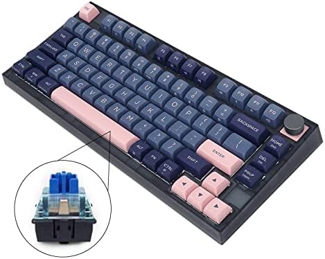GK75 75% Keys Mechanical Keyboard Gasket-Like Mount Optical Hotswap Gateron-Switches Mechanical Keyboard GK75 Mechanical Keyboard USB Gateron-Optical Switch Hot Swappable PBT, Blue