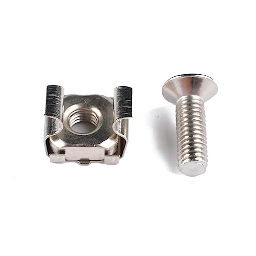 GLEAVI 20pcs M5 Square Hole Cage Nuts M5 Screws Kit Rackmount Case Hardware Rack Mounting Screws for Server Cabinet