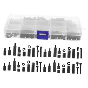 GLEAVI 260-piece Nylon Hexagon Screws and Nuts Assortment Screws Threaded Spacers for PCB and Motherboard