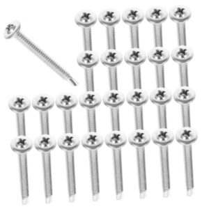 GLEAVI 50pcs Self-Tapping Screws Metal Self Drilling Screws for Sheet Metal Flat Head Drywall Anchor Fixing for Household