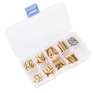 GLEAVI Complete Kit 120pcs Brass Spacers M2.5 Threaded Standoffs Nut Assortment for Electronics and Crib Hardware