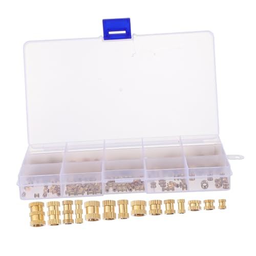 GLEAVI Easy Install Threaded Inserts Nut Metric Female Thread Nuts 330pcs Brass Hardware Kit for Wood