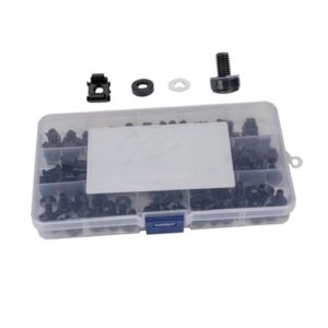 GLEAVI Rack Screws and Cage Nuts Assorted Machine Screws for Server Mounting Black Compact and Portable
