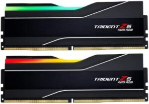 G.SKILL Trident Z5 Neo RGB Series (AMD Expo) DDR5 RAM 48GB (2x24GB) 6400MT/s CL32-39-39-102 1.35V Desktop Computer Memory UDIMM – Matte Black (F5-6400J3239F24GX2-TZ5NR)