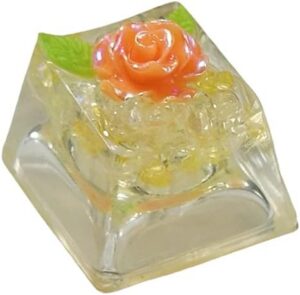 Gamings Keycaps Camellias Resins Keycap Flower Pattern OEM Height Keycap for Mechanical Keyboards