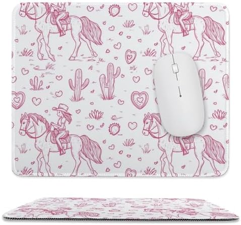 Girls on Horse Back and Cactus Rubber Mouse Pad Desk Mat Ultra-Thin Non-Slip Square Gaming Pads for Computers Laptop Office