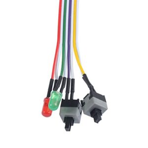 GtpbaO 1Pcs PC Compute Motherboard Power Cable Original On Off Reset with LED Light Push Button Switch 65cm
