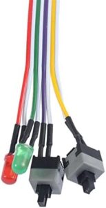 HALONE 1Pcs PC Compute Motherboard Power Cable Original On Off Reset with LED Light Push Button Switch 65cm