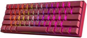 HK GAMING GK61 60% v3 | Hotswap Mechanical Gaming Keyboard | 61 Keys Multi Color RGB LED Backlit for PC/Mac Gamer | US Layout (Pink, Gateron Optical Speed Yellow)