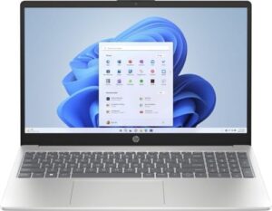 HP 15.6″ inch Touch-Screen Laptop, AMD Ryzen 5 7520U, 8GB DDR5 Memory, 512GB SDD, Windows 11 Home in S Mode, AMD Radeon Graphics, Natural Silver, 15-fc0025dx