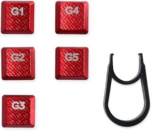 HUYUN Plastic Stand Foot Leg keycaps USB Charging Cable Replacement for Logit G813/G815/G913/G915 TKL RGB Mechanical Gaming Keyboard (G1~G5 Keys Red)
