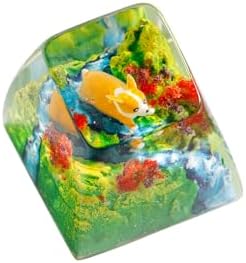 Handmade Resin Dog and Cat Keycap 1U – Cute Puppy & Kitten Artisan Keycap for Mechanical Keyboard, Pet Lover Gift, MX Compatible, Animal ESC Key, Custom Keyboard Decor (Orange Puppy)