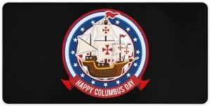 Happy Columbus Day Desk Mouse Mat Laptop Pad Desktop Protector Non-Slip Keyboard Pads for Office Gamer