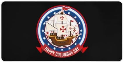 Happy Columbus Day Desk Mouse Mat Laptop Pad Desktop Protector Non-Slip Keyboard Pads for Office Gamer