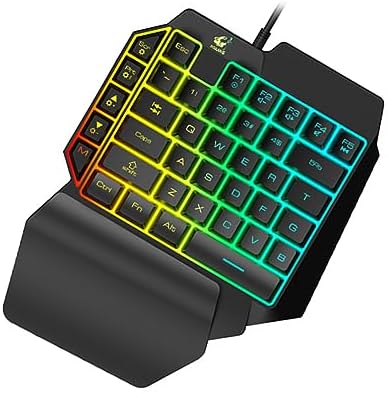 Hemoton Left-Handed Mechanical Keyboard Mixed Backlit Keypad for Gaming Easy to Use