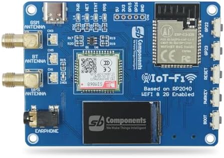 IoTFi 4G/2G IoT Board Based on Raspberry Pi RP2040 and ESP32-12E WiFi Module, All in One Raspberry Pi IoT Board Developer Kit with SIM868/ SIM7600G Module, GPS, Bluetooth, Audio Jack & 1.14” LCD (2G)
