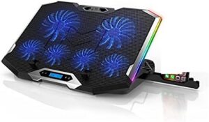 JSEIAJB Laptop Cooler for Laptop 12-18 Inch Six Fans LCD Screen Laptop Cooling Pad Adjustable Notebook Stand Two Port(D)