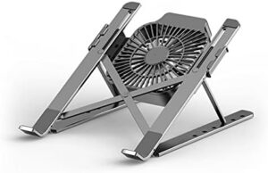 JSEIAJB Portable Laptop Cooling Stand Fan Foldable Aluminum Alloy Notebook Cooler Pad Holder Adjustable for 17inch Laptop Tablet