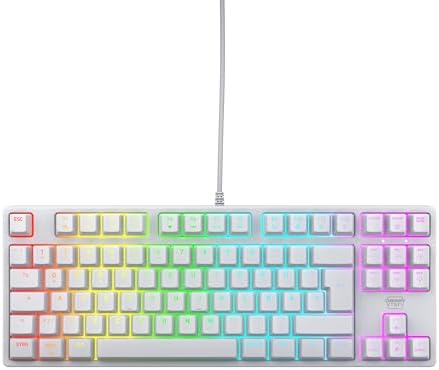 K4V2 TKL, Wired Gaming Keyboard without Numeric Keypad, German Layout (QWERTZ), RGB Lighting, MX2A Mechanical Switches Red, White