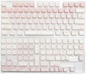 Keycaps Party Kitten Pattern 134PCS Keycap Set Heat Sublimated For Mechanical Keyboard Customization Keycaps Only