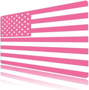 LB American Flag Mouse Pad Vintage White and Pink Desk Mat for Keyboard and Mouse Desk Pad Large Gaming Mousepad Rubber Base Mouse Pad for Laptop Gaming Office Computer and Home, 31.5×15.7 inch