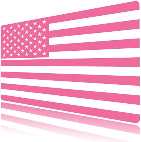 LB American Flag Mouse Pad Vintage White and Pink Desk Mat for Keyboard and Mouse Desk Pad Large Gaming Mousepad Rubber Base Mouse Pad for Laptop Gaming Office Computer and Home, 31.5x15.7 inch