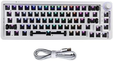 LK67/KF068 Hot Swappable Mechanical Keyboard Kits Single Modes 3/5Pin Switches Knob Keyboard