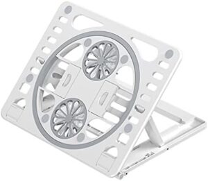 Laptop Cooling Fans Portable Stand Holder for Folding Heat Dissipation Holder Helper, White