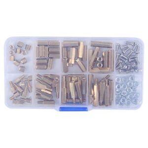 M3 Male-Female Hex Brass Standoff Bolt Screw Nut Motherboard Assortment Kit Mount 120Pcs TMP1105