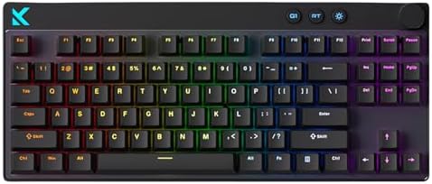MCHOSE Mix 87 Magnetic Switch Rapid Trigger Gaming Keyboard,Hall Effect Hyper-Fast Adjustable Actuation Wired TKL Keyboard with Smart RT Mode, Knob, RGB Translucent Keycaps for PC Gamer (Black)