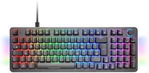 MKPRO, Full Mechanical Gaming Keyboard, RGB Chroma, Mechanics Hot-Swap Switches, Antighosting, Steering Wheel, Advanced Software, Multiplatform, Silent Switch, French, Black